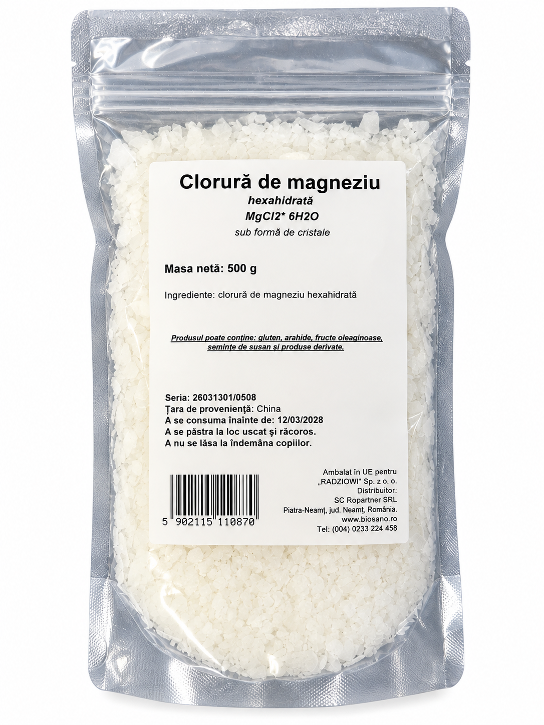 Clorura de magneziu (Sare Nigari) 500 gr