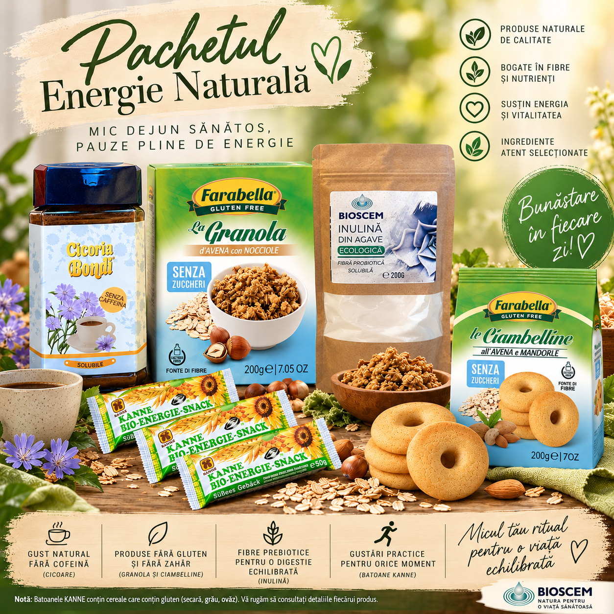 Pachet Energie Naturală – Energie & Gustări pentru întreaga zi