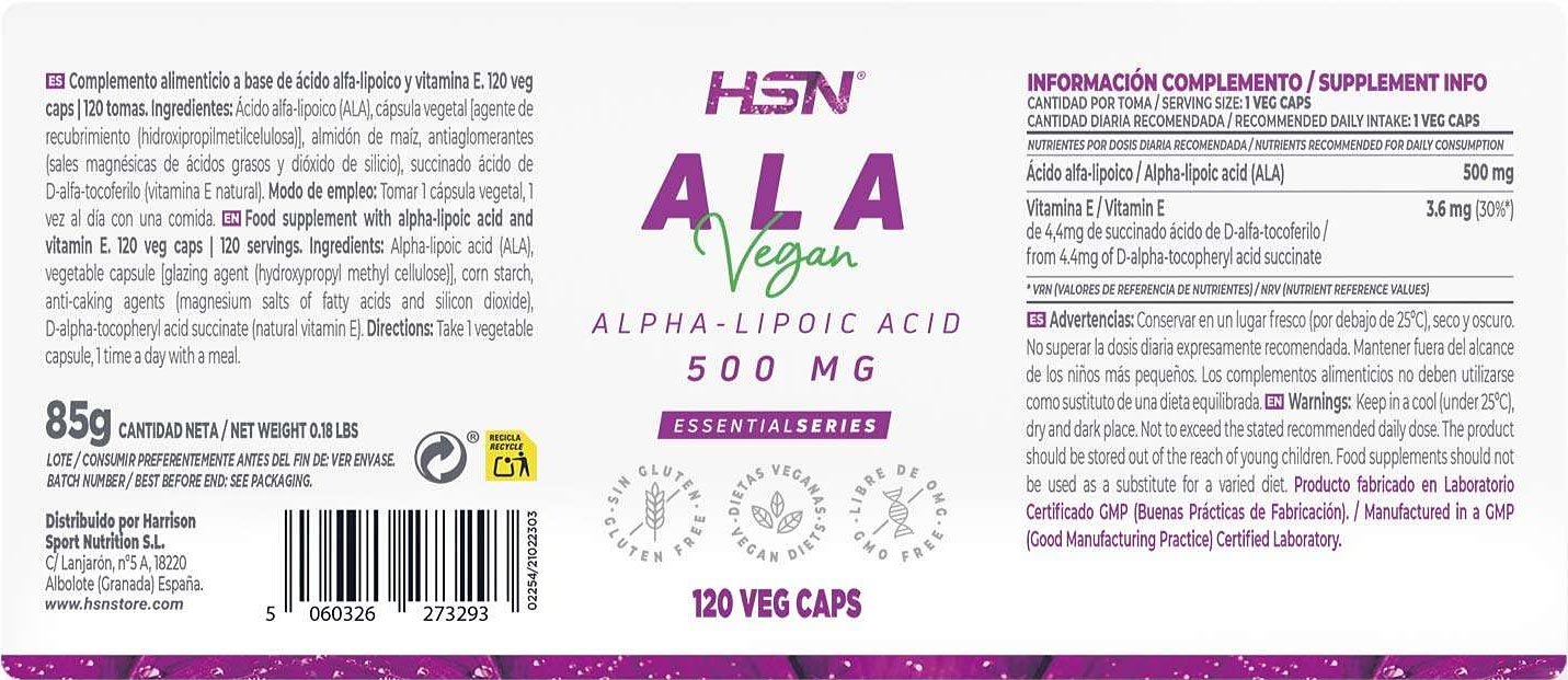 Acid Alpha-Lipoic cu vitamina E HSN 120 caps