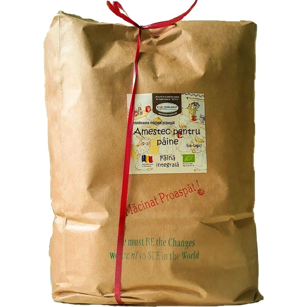 Făină integrală ecologică amestec pentru pâine BioFarmLand 5kg