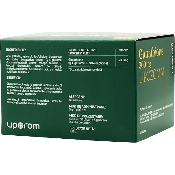 Glutathione Lipozomal 300 mg Liporom 30 plicuri