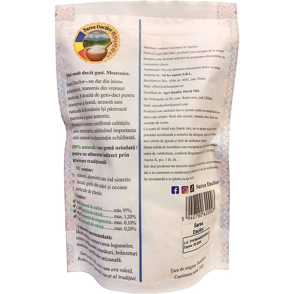 Sare gemă neiodată Sarea Dacilor 500 g