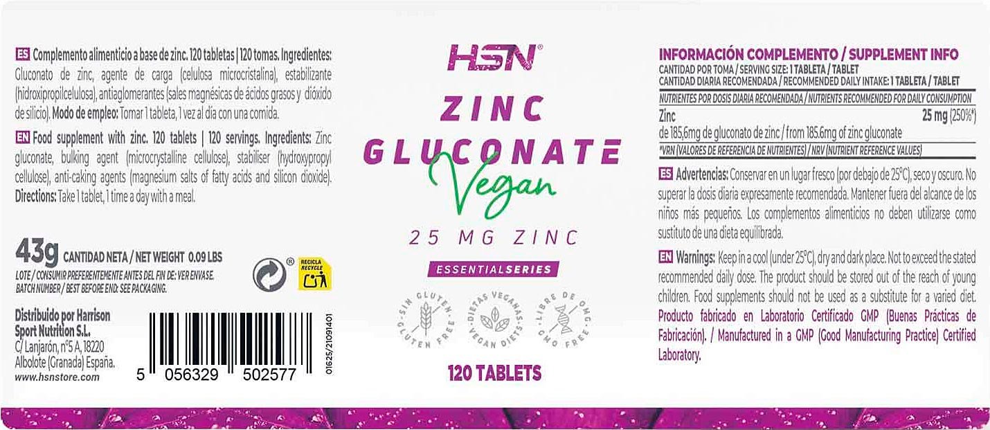 ZINC Gluconat HSN 25 mg 120 c.