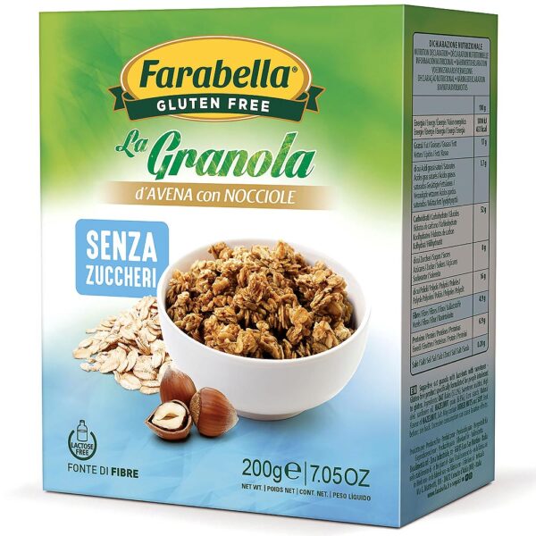 Granola fulgi de ovăz cu alune fără gluten Farabella 200g