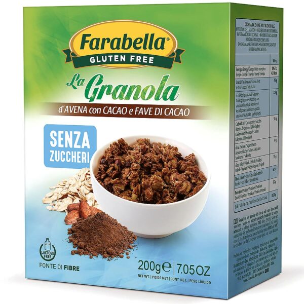 Granola fulgi de ovăz cu cacao fără gluten Farabella 200g