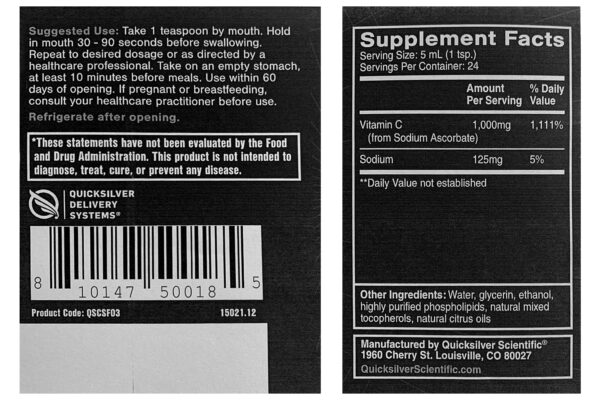 Vitamina C Lipozomală QuickSilver 1000 mg - imagine 4